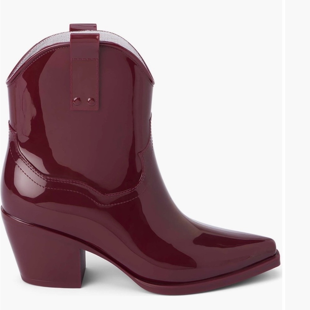 Beach by Matisse Oakley Western Booties Maroon Glossy Patent NWT - Picture 4 of 7